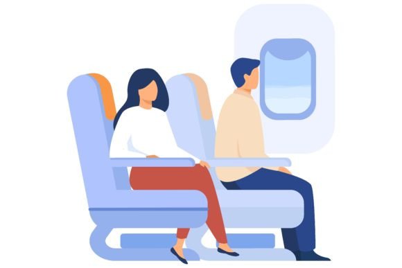 Download Passengers Traveling by Plane Isolated F - Isolated Collection