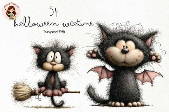 Download Quirky Halloween Cat PNG Clipart Bundle - Quirky Collection