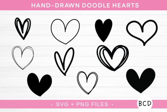 Download Doodle Hearts SVG - Hand-drawn Hearts - Hearts Collection