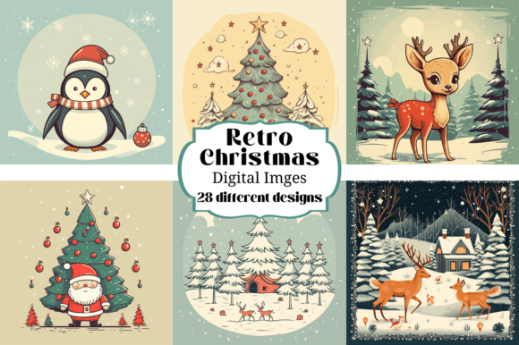 Download 28 Retro Christmas Greeting Card Images - Greeting Collection